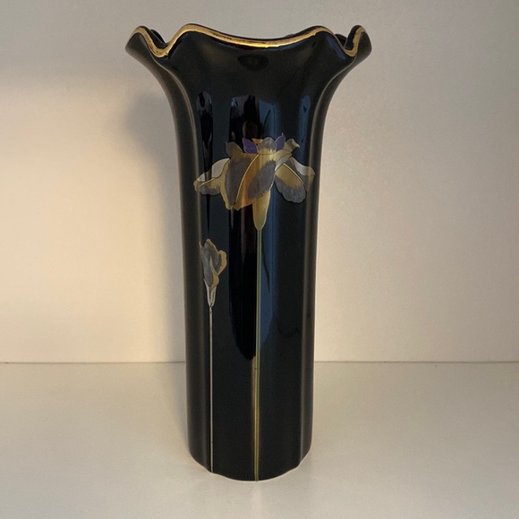 Vintage Otagiri Japan Golden Iris vase - Picture 1 of 9